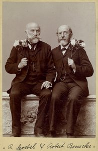 Rudolph Goebel (izquierda) y Robert Benecke, retrato del 60º cumpleaños